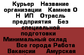 Курьер › Название организации ­ Камнев О.Н, ИП › Отрасль предприятия ­ Без специальной подготовки › Минимальный оклад ­ 30 000 - Все города Работа » Вакансии   . Амурская обл.,Архаринский р-н